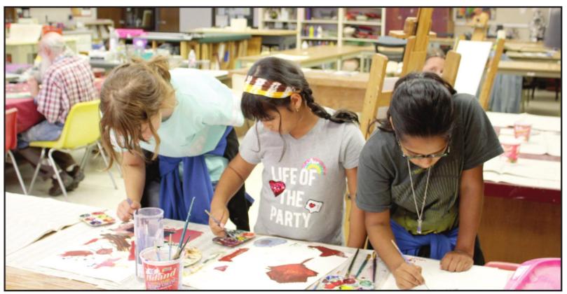 Area students work on art projects during the Picasso Painting Camp. This year’s Kids on Campus summer camps will launch June 13. SSC File Photo, June 10, 2019