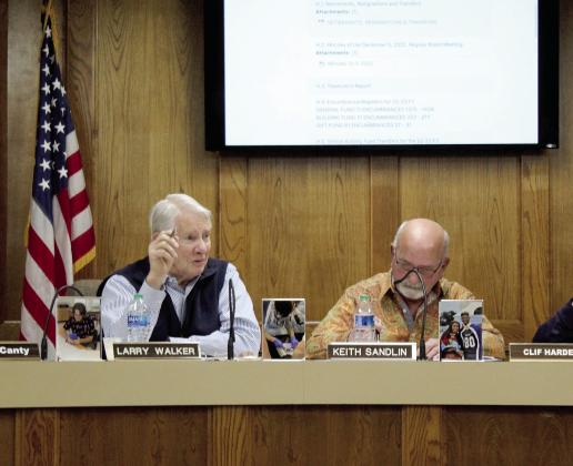 Shawnee Board of Education member Larry Walker speaks during Board Reports and Communications at the Jan. 9 meeting. Walker announced he will not run for the school board again. In March, he will have served 20 years in Office. Countywide &amp;amp; Sun/Natasha Dunagan