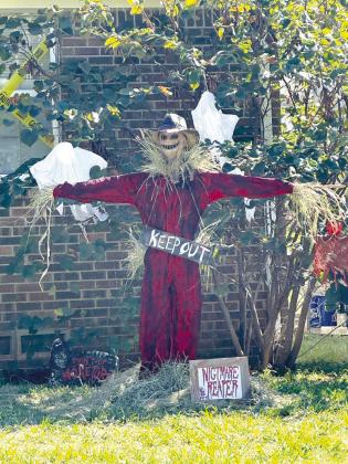 The “Nightmare Reaper” placed first in the “Residential - Halloween Scarecrow” category of the Second Annual City of Tecumseh Scarecrow Contest. It is owned by Ethan Pitts and located at 607 N. 2nd.