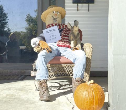 “Rupert, Lover of Rabbits” won first place in the “Residential - Traditional Scarecrow” category of the Second Annual City of Tecumseh Scarecrow Contest. He belongs to Lance and Karen Kelly at 302 S. 8th St.