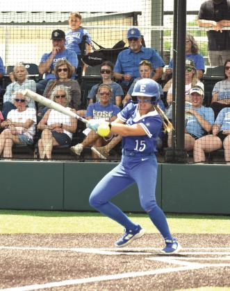 Formerly of Bethel High School, Brooklyn Duff makes contact with the ball for Eastern Oklahoma College in the game against Seminole State on May 15. Duff will be heading to Jacksonville, FL, in the fall to continue her academic and softball career at Edward Waters University. Eastern ended their season with a 40-16 record and second in the conference regular season. Julie Talton, Countywide &amp; Sun