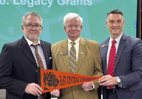 From left to right; ECU Provost Dr. Jeffrey Gibson, ECU Senior Advancement Officer Gerald Williamson, and ECU President Wendell Godwin Photo Provided