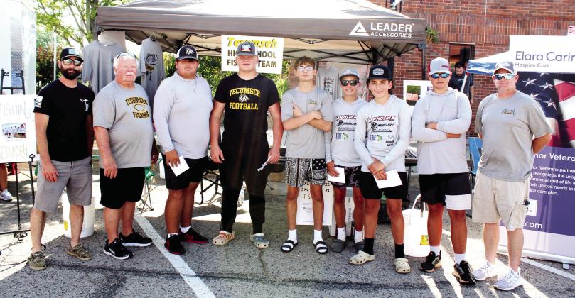 The Tecumseh High School Fishing Team has grown to three teams of two students and one adult each. Between March and June, they fished on four lakes, and they are raising money to compete in the TBF High School Fishing World Finals and National Championship in LaCrosse, WI, June 17-24. On June 8, they had a booth at the Mingle on Main Street Block Party, where they sold freshies and drawing tickets for a chance at a rod and reel combo.