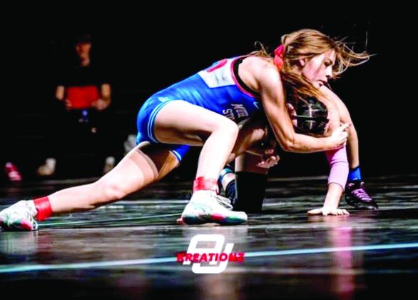 Dixie Holliday competes at 110 pounds in her final match at Nationals on Mar. 6-7 Photo Courtesy of Murray State College