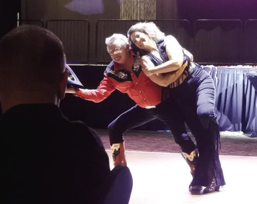 Tim Russell and Rachael Melot were swinging through their routine.