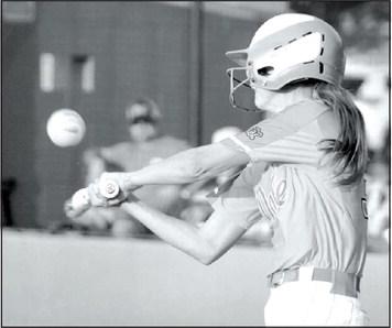 Dale’s Kelsey Haysmer hits a single in the fifth inning of the Class 2A Regional Fastpitch game with Crescent on Sept. 20. The Lady Pirates won all three of their games - one with Hooker and two with Crescent - to take the Regional Championship.