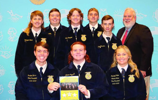 Bethel FFA chapter officers attended the OKFFA COLT (Central Area’s Chapter Officer Leadership Training) conference where they were recognized for achieving the State Three-Star Superior Chapter Award. Photo provided