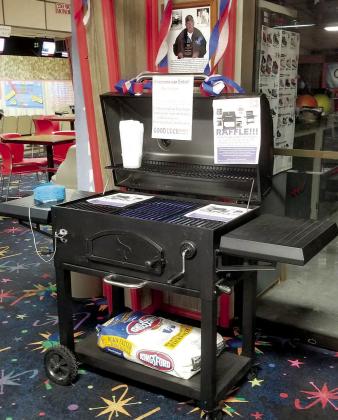 This charcoal grill was donated by Lowe’s for the Fourth Annual Robert “Bob” Cearley “Ole Pro” Memorial Bowling Tournament and won by Jeremy Wilcox. The proceeds from the tournaments have gone toward youth bowlers’ scholarships, veterans’ wreaths, and a veterans’ memorial at Brown Cemetery. Photo provided.