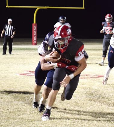 Junior, Madox Motley carries the ball for a few yards before being tackled. North Rock Creek lost their last game 12 - 41 to the Undefeated Metro Christian Patriots. Countywide &amp;amp; Sun/ Julie Talton