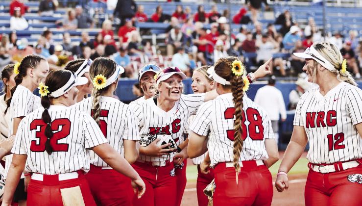North Rock Creek’s Hailey Hacker gets the team fired up.