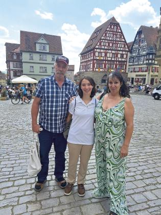 Bethel graduate Summer Stiles was able to visit with her Uncle Ron and Aunt Gina Stiles, who live in Germany, while on a trip with the Oklahoma Ambassadors of Music in June. Photo provided.