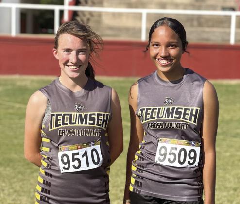 Pictured are Tecumseh Cross Country girls team members Harper Stone, Aaliyah Stargell. Photo provided