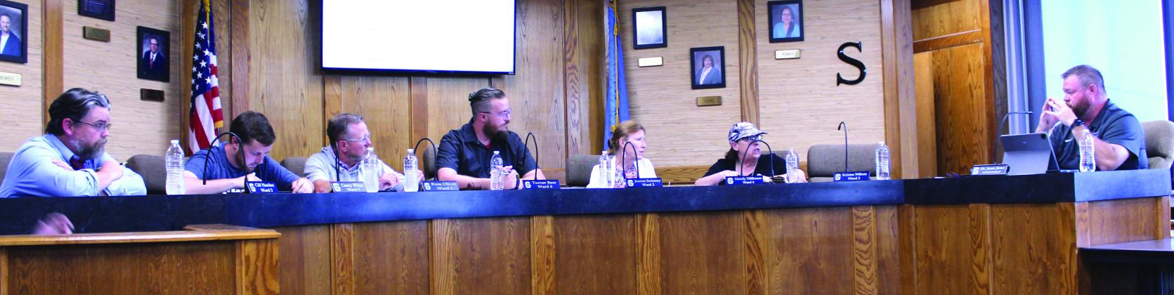 The Shawnee Public Schools Board of Education listens to Superintendent Dr. Jason James during the June 29 regular meeting. The next meeting will be held on Aug. 10 at the SPS Administration Building at 6 pm. Natasha Dunagan, Countywide &amp;amp; Sun