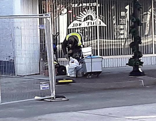 Past to Present Marketplace Co-Owner Holly Keller-Ross posted this picture on her Facebook page of a man who had just looted their business. The dolly, all of the items on it and additional items came from their store. Photo provided.