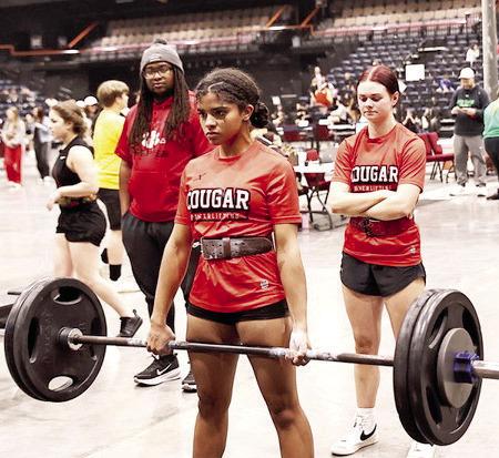 NRC's Angela Rodea placed second in bench press with a 135 pounds and is shown here deadlifting 245 pounds. Photo Provided by Gowin Photography