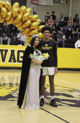Tecumseh’s Jadyn Wilson was crowned Spring Homecoming Queen before the basketball games on Jan. 26. She was escorted by senior Jace Edwards. Countywide &amp; Sun/Natasha Dunagan