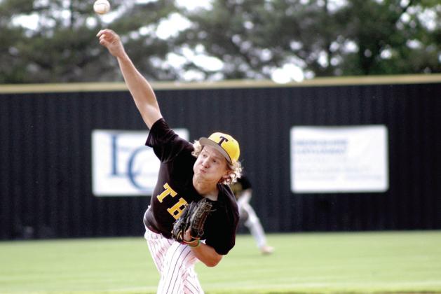 Tecumseh senior Zach Walker hurls one over home plate in the second inning of the game against Chandler on April 28. The Savages won, 11-9, in their last regular season game. Natasha Dunagan, Countywide &amp;amp; Sun