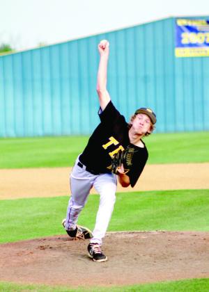 Tecumseh senior Zach Walker winds up his pitch. Natasha Dunagan, Countywide &amp; Sun