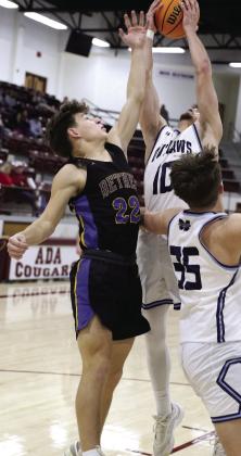 Bethel's Maddox Davis attempts the steal in the game against Marlow. Photo Courtesy of Kent Bush
