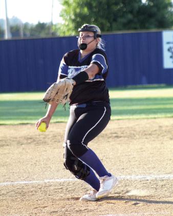 Bethel senior Annie Compton winds up for the pitch during the first inning of the home game against Little Axe on Sept. 19. The Wildcats also held their Senior Night ceremonies following the game, to honor Compton, as the only senior this season. Countywide &amp;amp; Sun/ Natasha Dunagan