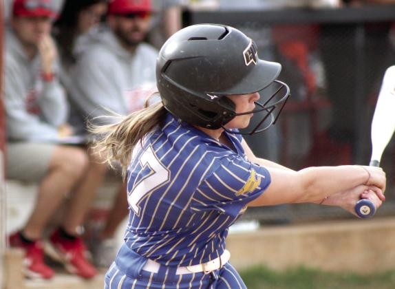 Bethel sophomore Frost Peltier hits a double. Natasha Dunagan, Countywide &amp; Sun