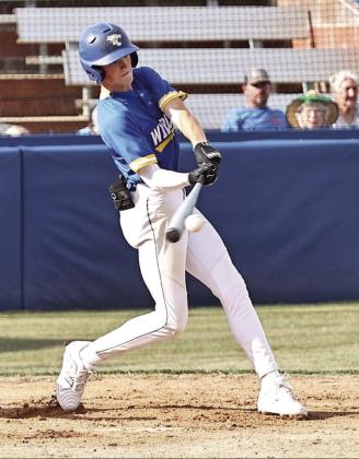 Bethel’s Zach Jennings connects with the ball during the summer league game against North Rock Creek.
