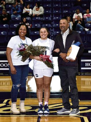 Shawnee High School honored their basketball seniors on Feb. 3. Shown is Anneca Anderson and her family.