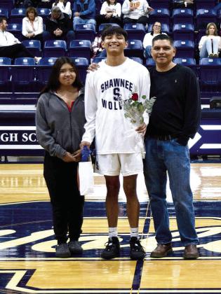 Shawnee High School honored their basketball seniors on Feb. 3. Shown is Jordan Rodriguez and his family.