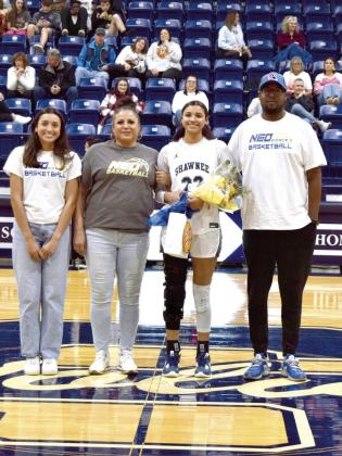 Shawnee High School honored their basketball seniors on Feb. 3. Shown is Amaya Martinez and her family.
