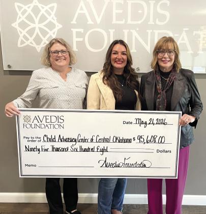 Pictured from left: Tracy Meeuwsen, Sr. Program Director-Data Analyst; Kayxandra Campbell, Child Advocacy Center of Central Oklahoma Executive Director; Kathy Laster, Ph.D., President &amp;amp; CEO Avedis Foundation Photo provided by Avedis Foundation