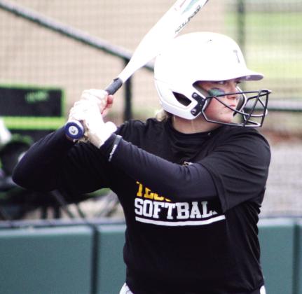 Cadence Oliver prepares for a hit during the Regionals