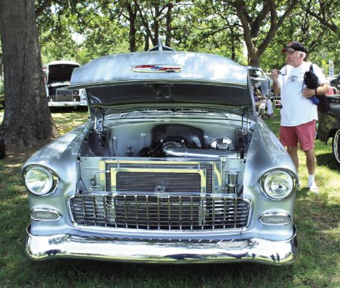 This 1955 Bel Air Post, owned by Travis Thompson of Shawnee, was named Best of Show at the 39th Annual Knights Auto Club Car Show on June 27 at Boy Scout Park. There were 151 entries this year and six club cars.