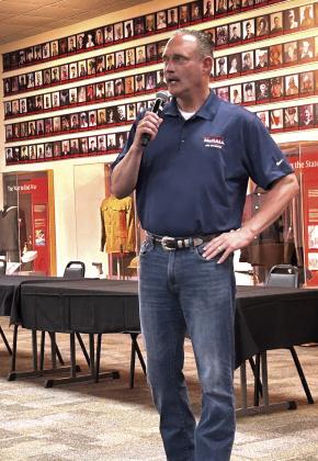 Candidate for Governor Charles McCall addressed the crowd at the Legislative Luncheon held June 13 at the Citizen Potawatomi Nations Cultural Heritage Museum. Suzie Campbell, Countywide &amp;amp; Sun