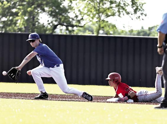 Kona Paningsoro steals second against Bridge Creek on May 26.