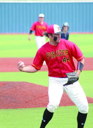 As pitcher, Dale senior Jack Rooker makes the catch and throws toward first base in the third inning.