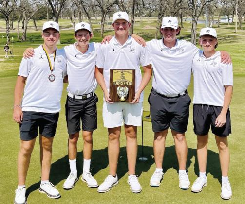 The North Rock Creek boys' golf team finished second, out of 135 teams at the Tecumseh Boys' Golf Tournament on Apr. 10. The team score was 302. NRC boys' golf team pose with the plaque. Pictured from left are Carson Click, Eli Whitehead, Carson Atwood, Austin Nickles, and Jet Smith. Photo courtesy of Gowin Photography