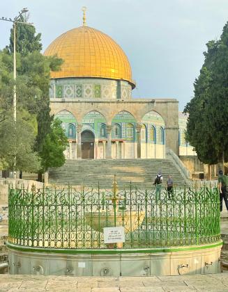 The Dome of the Rock on the Temple Mount in Jerusalem, Israel was one of the sites visited by the Keller and Baird families earlier this month before having to escape when the Israel-Hamas War started. They were visiting for the Feast of Tabernacles. Photo provided.