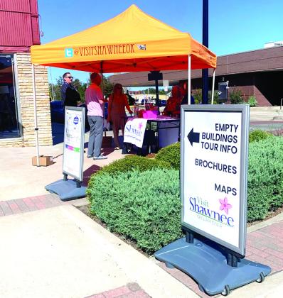 Visitors we encouraged to stop by the welcome booth and grab a brochure for the self-guided walking tour. Julie Tatlon, Countywide &amp;amp; Sun