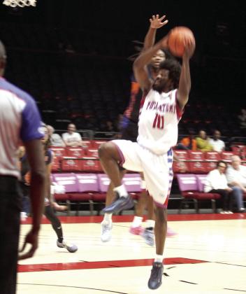 Potawatomi Fire Forward Jeremiah Gilliam goes up for two.