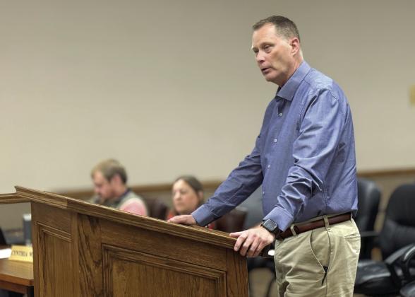 New McLoud Police Chief Arlin Kocher introduced himself to the McLoud City Council at July's meeting. Photos by Julie Talton, Countywide &amp; Sun