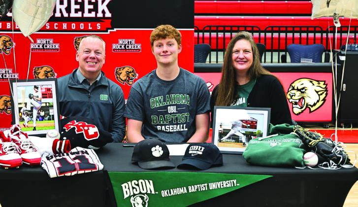 Colin Brown signs his letter of intent to play baseball at Oklahoma Baptist University. Brown is pictured with his parents Jeff &amp;amp; Brea Brown.