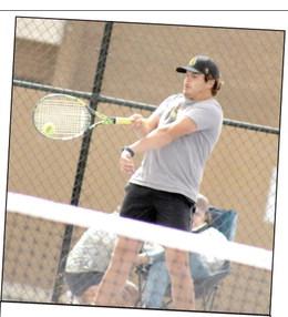Tecumseh's Noah Henson participates in the Shawnee Invitational during # 1 Doubles action on March 14. Natasha Dunagan, Countywide &amp; Sun