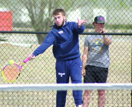 Playing on the #1 Doubles team with Shawnee junior Ben Cole, junior Bryce Comstock makes a return. Natasha Dunagan, Countywide &amp; Sun