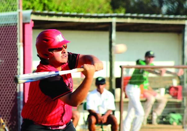 Macomb senior Gio Rivera prepares for a hit during the Aug. 28 home game against Stonewall. The Macomb Hornets lost, 0-15. Photos by Natasha Dunagan, Countywide &amp;amp; Sun
