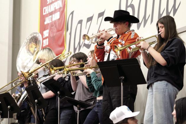 The Dale High School Jazz Band plays during halftime at the Jan. 7 girls home game. Countywide &amp; Sun/Natasha Dunagan