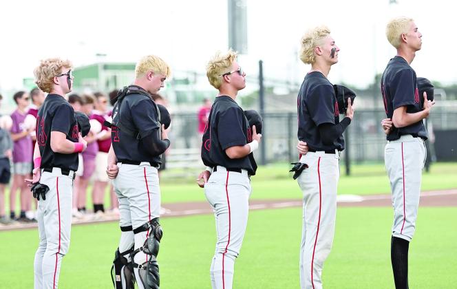 The North Rock Creek Cougars came up short against Blanchard in the quarterfinals of the 4A State Baseball Tournament in Norman on May 15. However, the Cougars made history by making it to the state baseball playoffs for the first time. NRC ended the season with a 26-6 record. Pictured above the NRC coaches and baseball team bleached their hair. Photo courtesy of Gowin Photography