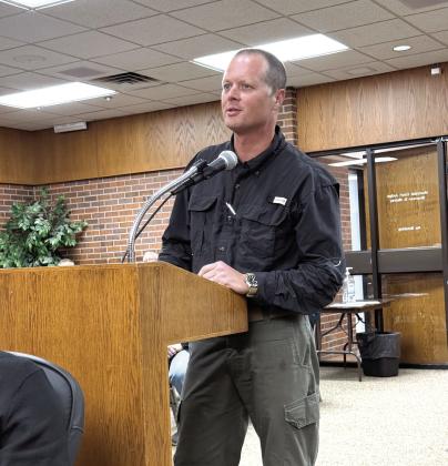 Colby Carpenter was available to answer any questions about his rezoning request that will allow him to expand Tecumseh Veterinary Clinic and clear up the property's zoning issues that had been grandfathered in years ago. The clinic is looking to expand their exam rooms and add a third doctor to their staff. Julie Talton, Countywide &amp; Sun