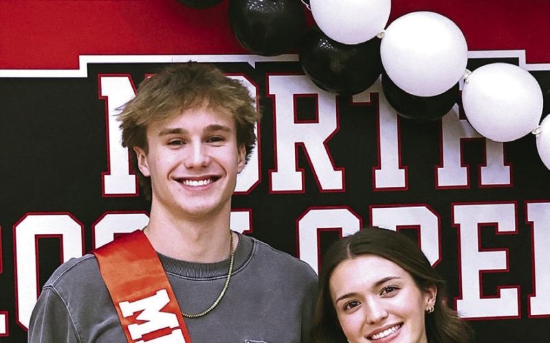 CJ Stephens and Jaynie Ford, Mr. and Ms. North Rock Creek were honored at the last home basketball game on Feb. 6.