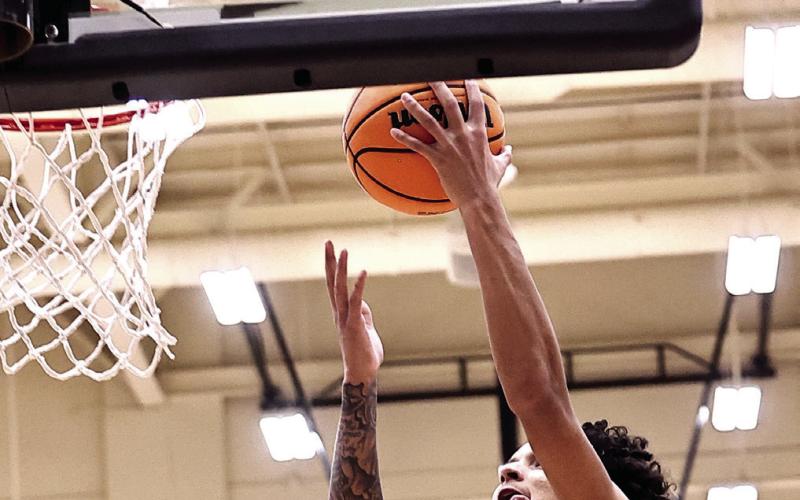 Memphis Burdin goes up for two in the game against Mount St. Mary on Feb. 10. NRC won the matchup 60-56.
