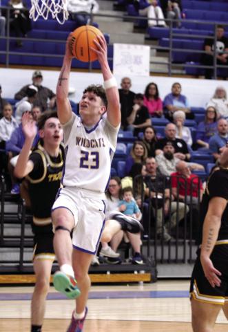 Bethel senior Darius Cheatham puts up two points in the first quarter on Feb. 6. The Wildcats lost 47-55.